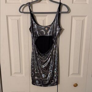 Holographic Cutout Mini Dress